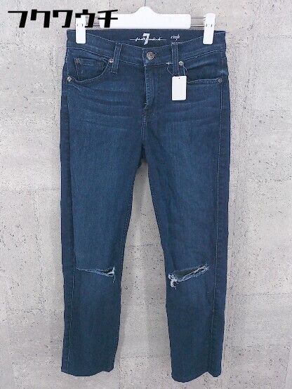 ◇ 6 ДЛЯ ВСЕГО ЧЕЛОВЕЧЕСТВА Поврежденные джинсы Джинсовые джинсовые брюки Размер 24 Индиго Женские