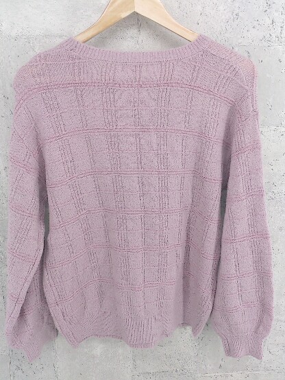 ◇ grove グローブ パール ビーズ 装飾 長袖 セーター L ピンク レディース_画像3