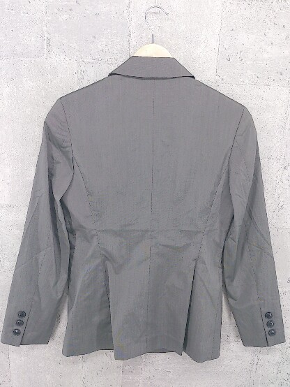 ◇ iCB アイシービー シルク混 シングル 1B 長袖 テーラード ジャケット サイズ9 グレー レディース_画像3