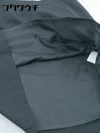 ◇ THE SUIT COMPANY サイドジップ ストライプ 膝丈 フレア スカート サイズ38 ブラック ホワイト レディース_画像7
