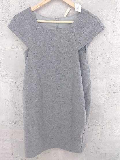 * UNTITLED Untitled back Zip short sleeves knees height One-piece 2 gray lady's 