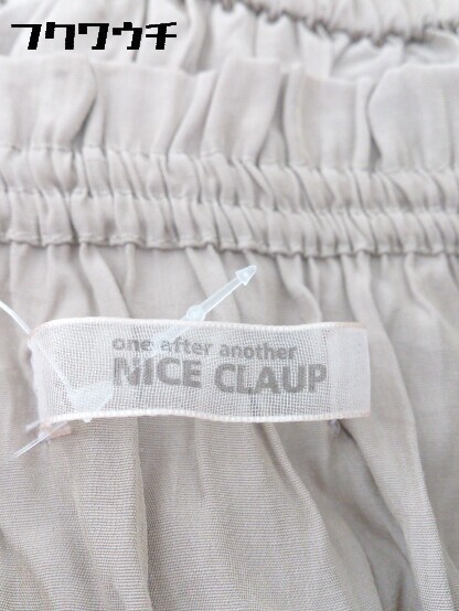 * NICE CLAUP Nice Claup waist ribbon race short sleeves knees under height One-piece size F beige lady's 