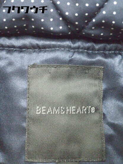 ■ BEAMS HEART ビームス ハート 水玉 ドット 長袖 中綿 ジャケット サイズ1 ネイビー ホワイト レディース_画像4