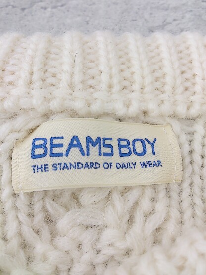 ■ BEAMS BOY ビームスボーイ ウール セーター ケーブル ニット クリーム レディースの画像5