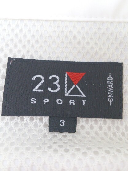 ◇ 23区 sport ロゴ 刺繍 半袖 ジャケット サイズ3 アイボリー レディース_画像4