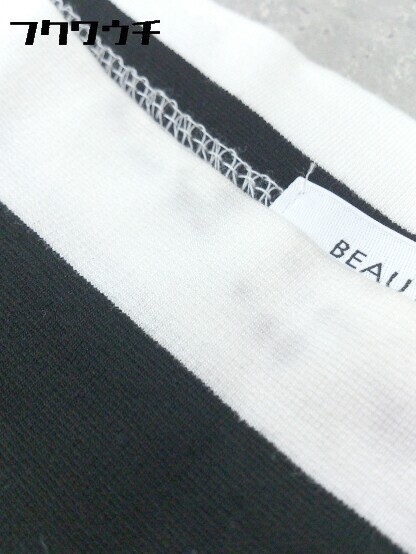 ◇ BEAUTY&YOUTH UNITED ARROWS ボーダー ニット 切替 長袖 カットソー ホワイト ブラック レディース_画像6