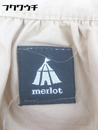 ◇ merlot メルロー ウエストゴム 長袖 ロング シャツ ワンピース ベージュ レディース_画像4