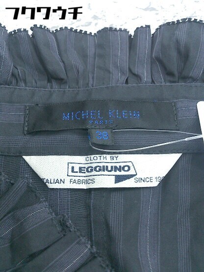 * Michel Klein Michel Klein long sleeve shirt size 38 black purple ru lady's 