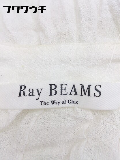 ◇ Ray BEAMS レイ ビームス 刺繍 ウエストゴム 七分袖 ロング ワンピース ホワイト レディース_画像4