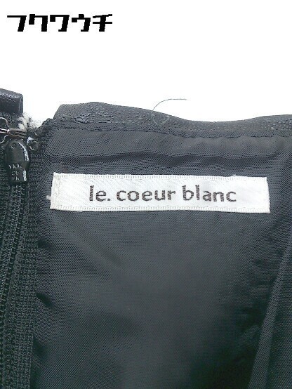 ◇ le.coeur blanc ルクールブラン ウール ミニ バックジップ スカート サイズ38 ブラック ホワイト レディース_画像5
