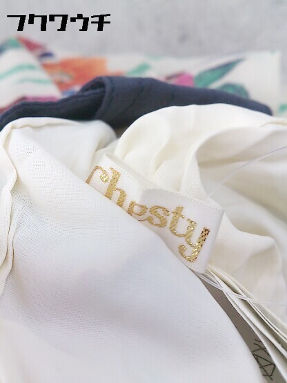 ◇ Chesty チェスティ 花柄 ミニ スカート サイズO ベージュ ネイビー レディース_画像4