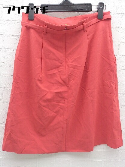 ◇ ◎ Kumikyoku 組曲 ウエストベルト付 膝丈 フレア スカート サイズ3 レッド系 レディース