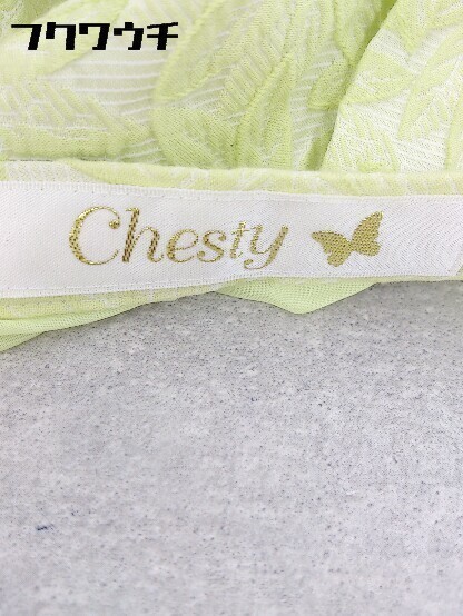 ◇ Chesty チェスティ バックジップ 花柄 ミニ プリーツ スカート サイズ0 イエロー レディース_画像4
