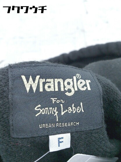 ◇ Wrangler ラングラー sonny label ロゴ 刺? 長袖 プルオーバー パーカー サイズF ブラック ゴールド レディースの画像4