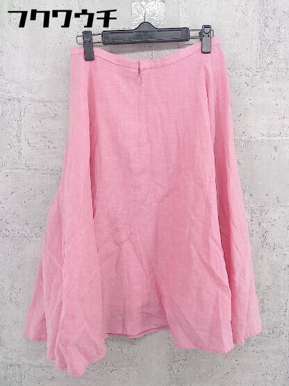 * ELLE L linen. knees under height flair skirt size 40 Pink Lady -s