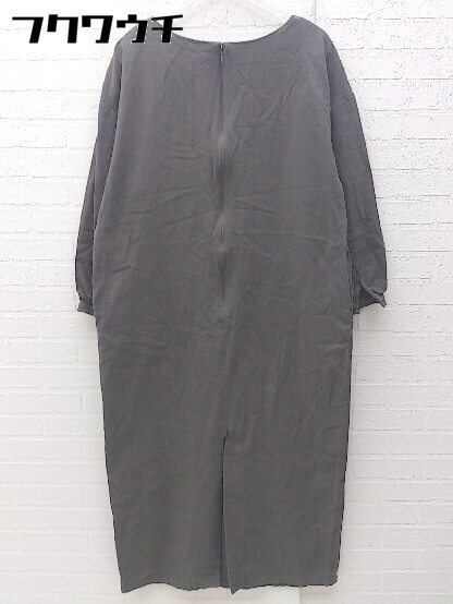 ◇ URBAN RESEARCH Sonny Label バックジップ 長袖 膝下丈 ワンピース サイズFREE ダークグレー系 レディース_画像3