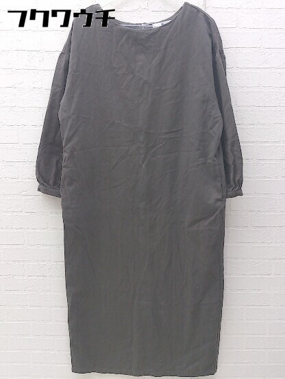 ◇ URBAN RESEARCH Sonny Label バックジップ 長袖 膝下丈 ワンピース サイズFREE ダークグレー系 レディース_画像1