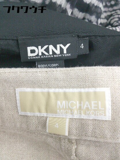 ◇ DKNY MICHAEL KORS まとめ売り2点セット サイズ4のみ シルク リネン 膝丈 スカート レディース_画像4