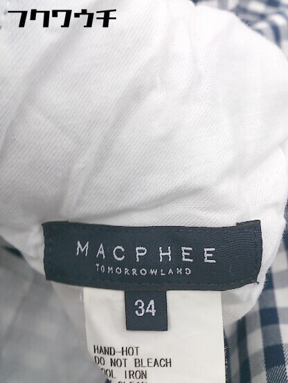 ◇ MACPHEE マカフィー トゥモローランド チェック スキニー パンツ サイズ34 ネイビー ホワイト レディース_画像4