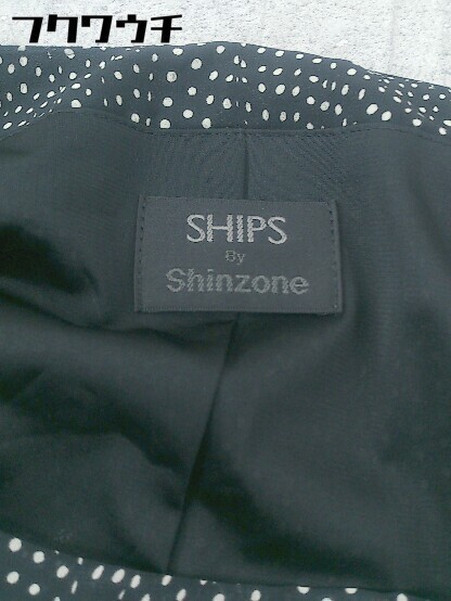 ◇ SHIPS シップス Shinzone 半袖 膝下丈 ワンピース サイズF ブラック レディース_画像4