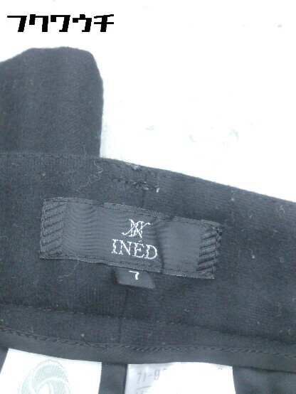 ◇ INED イネド タック パンツ サイズ7 ブラック レディース_画像4