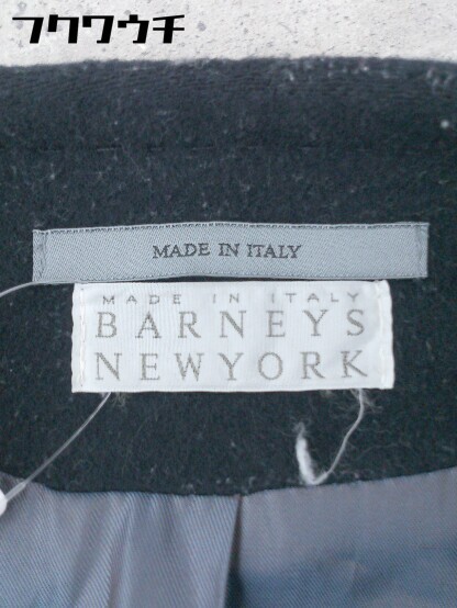 ■ BARNEYS NEWYORK バーニーズニューヨーク イタリア製 ノーカラー コート ネイビー レディース_画像4