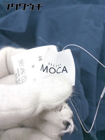 ◇ select MOCA セレクト モカ 半袖 膝下丈 シャツ ワンピース サイズF ネイビー レディース_画像4