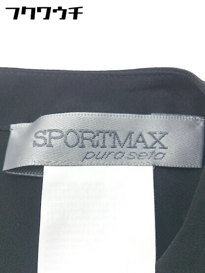 ◇ SPORTMAX スポーツマックス シルク100% 長袖 ブラウス カットソー サイズ38 ブラック レディース_画像5