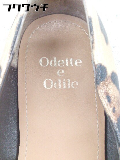 ◇ Odette e Odile UNITED ARROWS レオパード フラット シューズ パンプス サイズ22 ゴールド ブラウン ブラック レディース_画像4