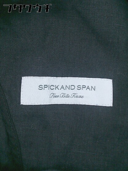 ◇ Spick & Span スピック&スパン リネン100% 長袖 ジャケット サイズ38 ブラック レディース_画像4