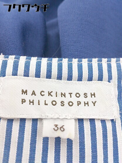 ◇ ◎ MACKINTOSH PHILOSOPHY ウエストリボン付 半袖 膝丈 ワンピース サイズ36 ネイビー レディース_画像4