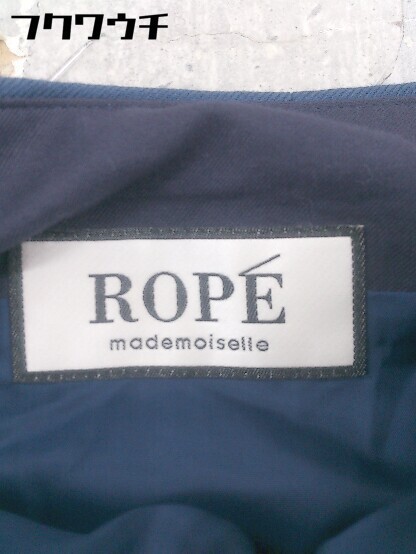 ◇ ROPE mademoiselle ロペマドモアゼル 膝下丈 フレア スカート サイズ38 ネイビー レディース_画像4