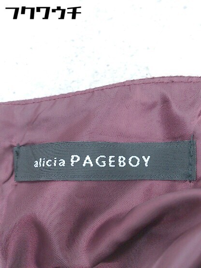 ◇ PAGEBOY ページボーイ ALICIA バックジップ ノースリーブ 膝丈 ワンピース サイズF ワインレッド レディース_画像4