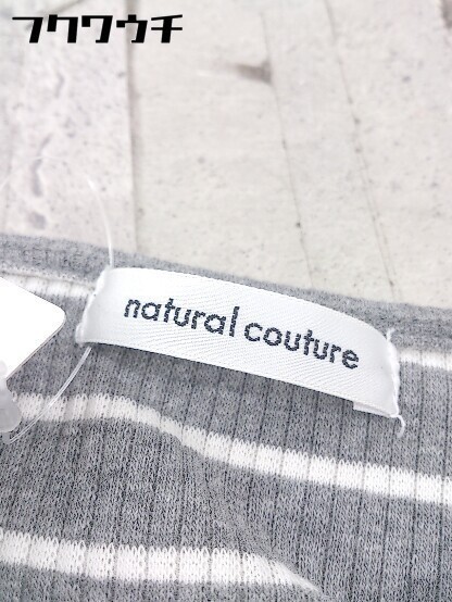 ◇ natural couture ナチュラルクチュール 切替 長袖 膝下丈 ワンピース サイズF グレー マスタード レディース_画像4