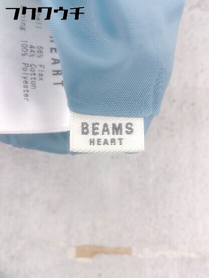 ◇ BEAMS HEART ビームスハート リネン混 ワイド パンツ サイズM ブルー レディース_画像4