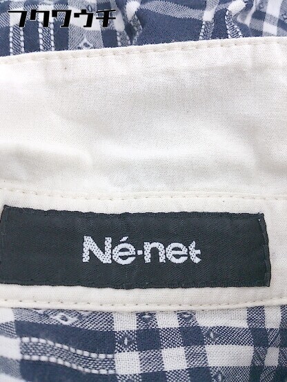 ◇ Ne-net ネ ネット 半袖 ロング ワンピース サイズ2 ネイビー ホワイト レディース_画像4