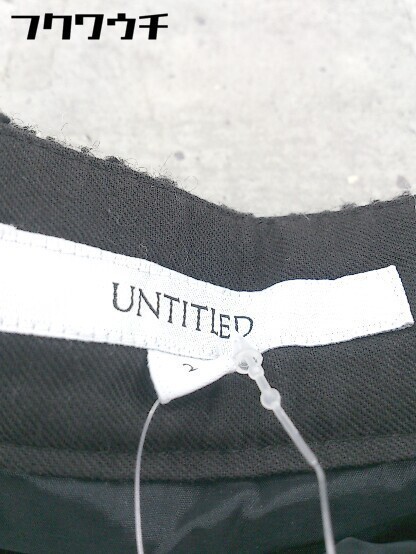 ◇ UNTITLED アンタイトル サイドジップ 膝丈 フレア スカート サイズ2 ホワイト ブラック レディース_画像4