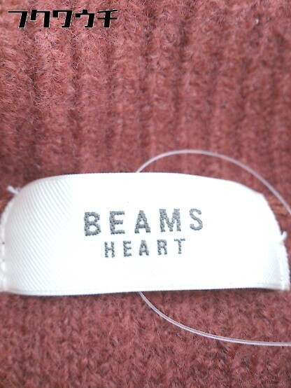 ◇ BEAMS HEART ビームス ハート ハイネック 長袖 膝丈 ワンピース ブラウン レディース_画像4