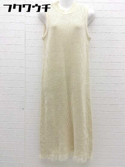 ◇ PROPORTION BODY DRESSING ノースリーブ 膝下丈 ニット ワンピース サイズF ベージュ レディース_画像2