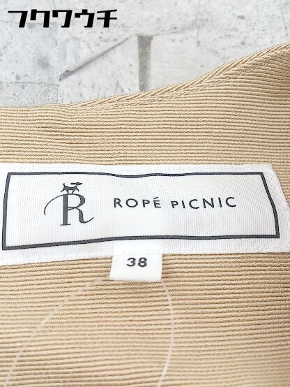 ◇ ROPE PICNIC ロペピクニック バックジップ ノースリーブ ミニ ワンピース サイズ38 ブラウン系 レディース_画像4