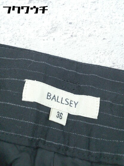 ◇ BALLSEY ボールジィ TOMORROWLAND ストライプ ハーフ ショート パンツ サイズ36 ブラック グレー レディース_画像4