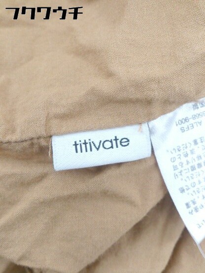 ◇ titivate ティティベイト ティアード ノースリーブ 膝下丈 Tシャツ ワンピース サイズL ブラウン レディース_画像4