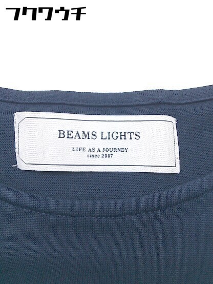 ◇ BEAMS LIGHTS ビームス ライツ ボーダー 切替 ノースリーブ カットソー サイズ38 ネイビー レディース_画像4