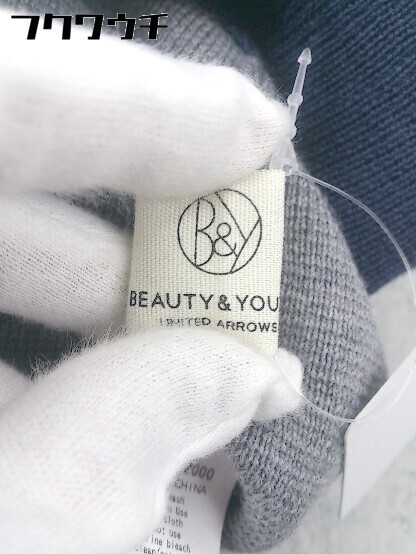 ◇ BEAUTY & YOUTH UNITED ARROWS ボーダー 膝丈 タイト ニット スカート グレー ネイビー レディース_画像4