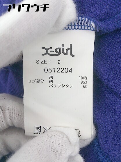 ◇ X-girl エックスガール 半袖 ジップアップ パーカー サイズ2 パープル レディース_画像5