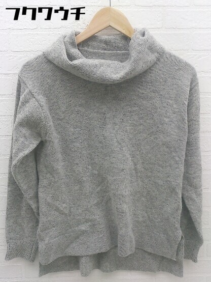 * ef-de ef-de ta-toru neck long sleeve knitted sweater size 9 gray lady's 
