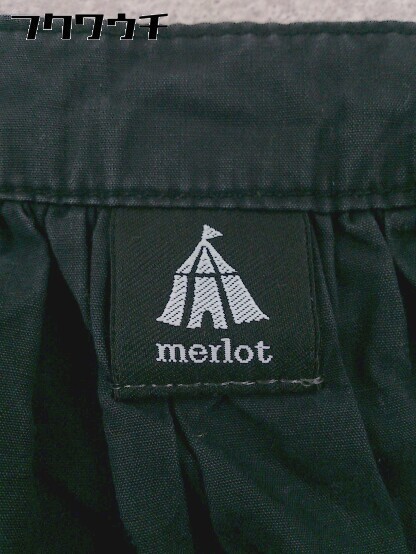 ◇ merlot メルロー ノースリーブ 膝下丈 シャツ ワンピース ブラック レディース_画像4