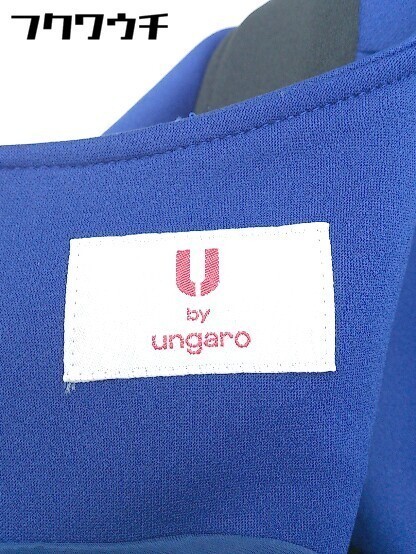 * U by ungaro You bai Ungaro back Zip no sleeve knees height One-piece size 38 blue black lady's 