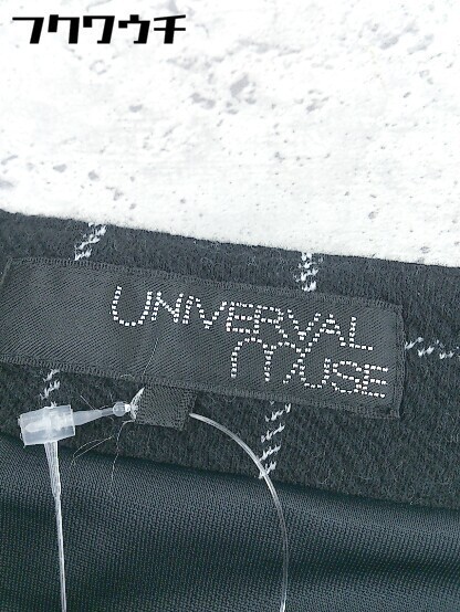 ◇ UNIVERVAL MUSE ユニバーバル ミューズ チェック 七分袖 ミニ ワンピース ブラック ホワイト レディース_画像4