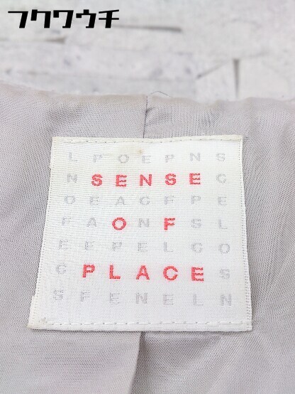 ■ ◎ SENSE OF PLACE URBAN RESEARCH ウエストベルト付き 起毛 フード コート サイズフリー グレー レディース_画像4